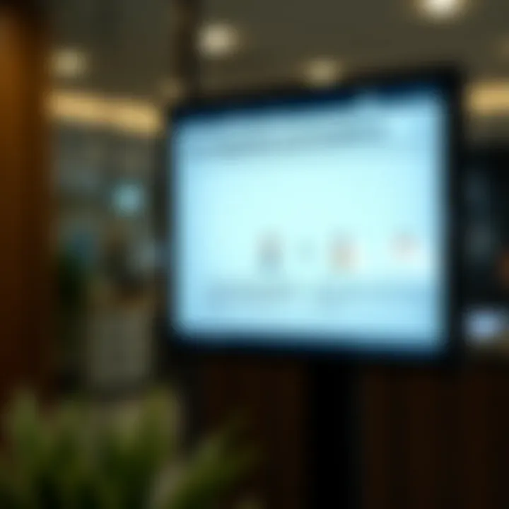 A digital screen displaying visa regulations and guidelines