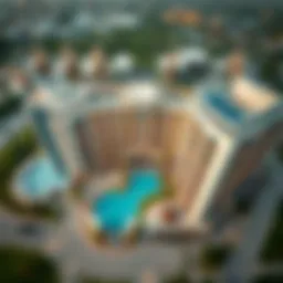 Stunning aerial view of Club Drive showcasing its architectural elegance