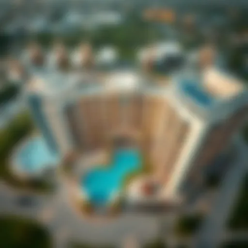 Stunning aerial view of Club Drive showcasing its architectural elegance