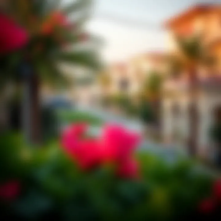 Vibrant neighborhood surrounding Club Drive with lush greenery