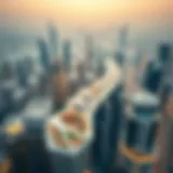 Aerial view of Dubai skyline showcasing modern architecture