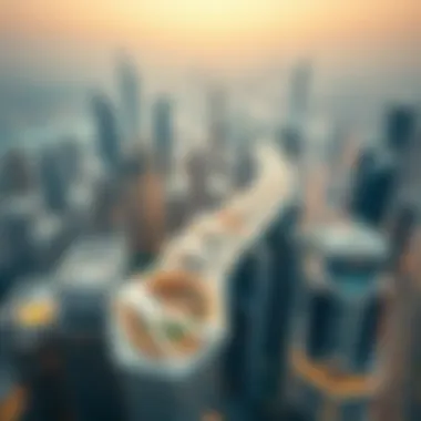 Dubai Skyline: A Modern Architectural Marvel Aerial view of Dubai skyline showcasing modern architecture