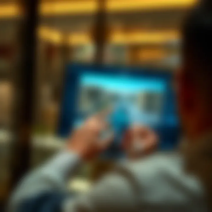 A user engaging with an online real estate platform