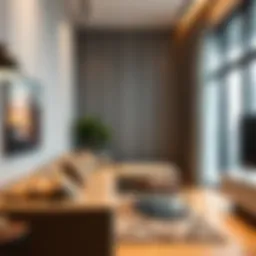 Luxurious serviced apartment interior showcasing modern design