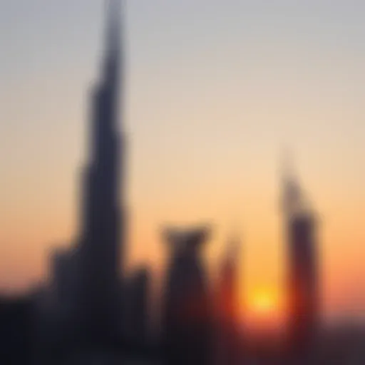 Burj Crown at Sunset Stunning view of Burj Crown at sunset