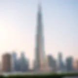 The architectural elegance of Burj Khalifa soaring above Dubai's skyline