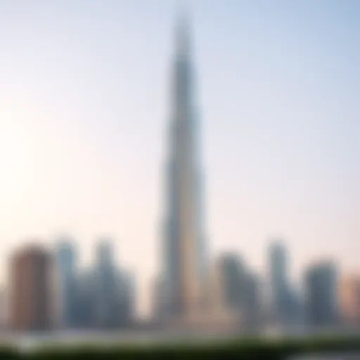 The architectural elegance of Burj Khalifa soaring above Dubai's skyline