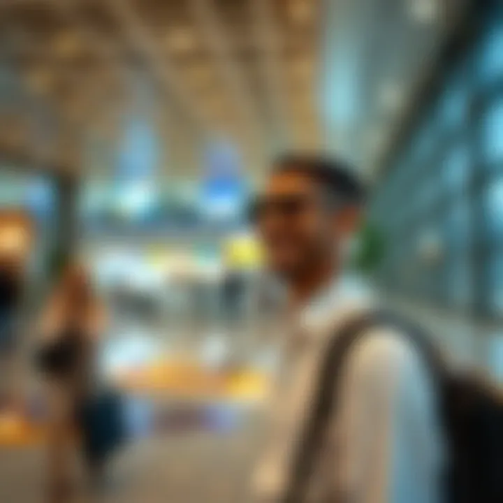 Seamless Travel Experience in Dubai Traveler enjoying seamless airport experience