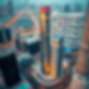 Aerial View of Crystal Business Center Aerial perspective of Crystal Business Center within Dubai's skyline