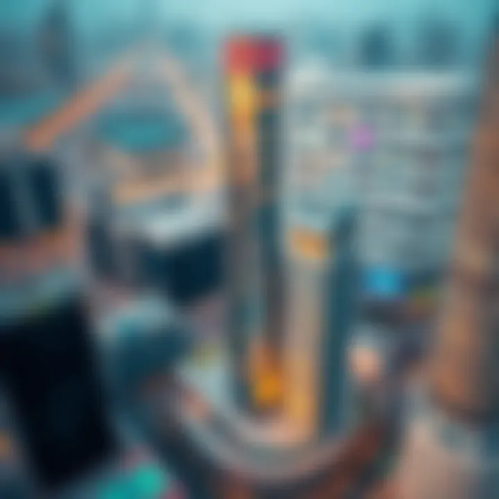 Aerial View of Crystal Business Center Aerial perspective of Crystal Business Center within Dubai's skyline