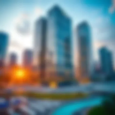 Architectural Marvel of Crystal Business Center Stunning architectural view of Crystal Business Center