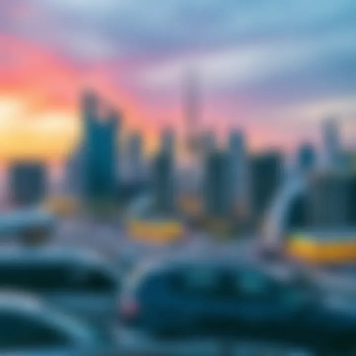 Strategic Location: Business Bay Skyline Vibrant Business Bay skyline view emphasizing Damac Voleo's market positioning