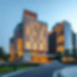 Stunning exterior view of Damac Voleo showcasing its unique architectural design