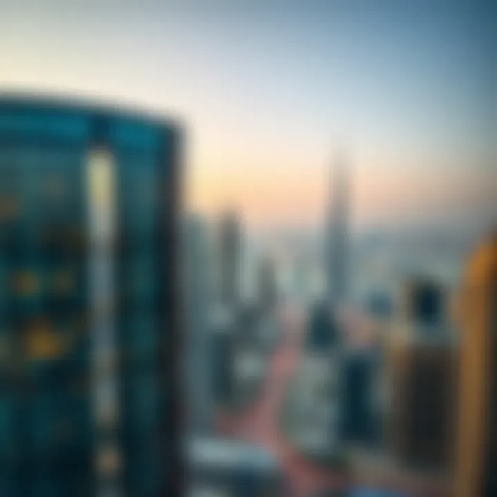 Panoramic View of the Dubai Skyline from Park Towers Panoramic view of the Dubai skyline from Park Towers