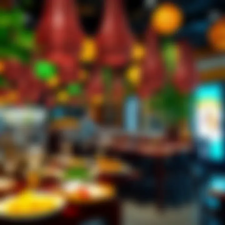 Variety of cuisines displayed in a vibrant restaurant at JBR