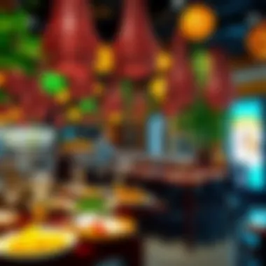 Culinary Diversity at JBR Variety of cuisines displayed in a vibrant restaurant at JBR