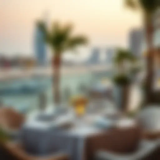 Elegant dining setup overlooking the beach at JBR