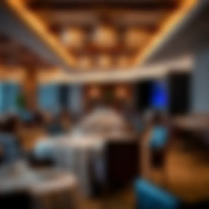 Charming Dining Ambiance An elegant dining setting in a restaurant near Khalifa City