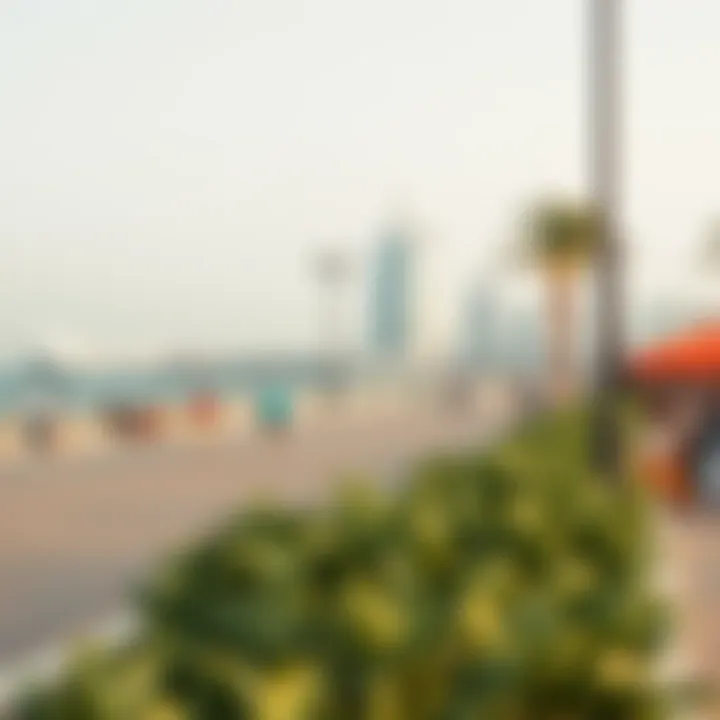 Vibrant recreational area along Dira Corniche bustling with activity