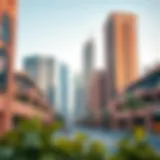 Stunning skyline of Dubai Centro showcasing modern architecture