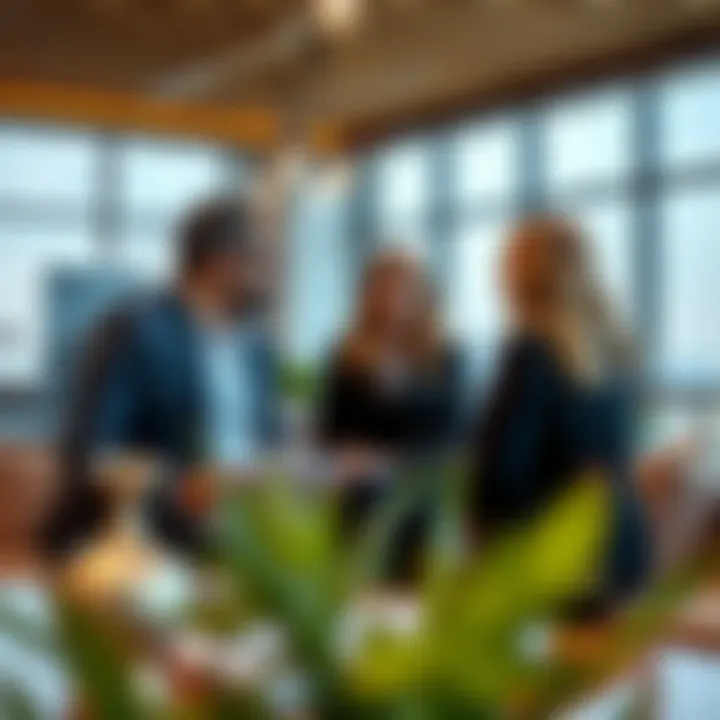 Real estate agent discussing property options with clients