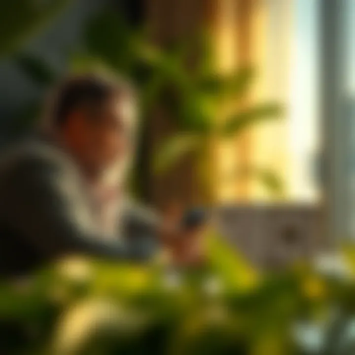 Resident discussing with property manager