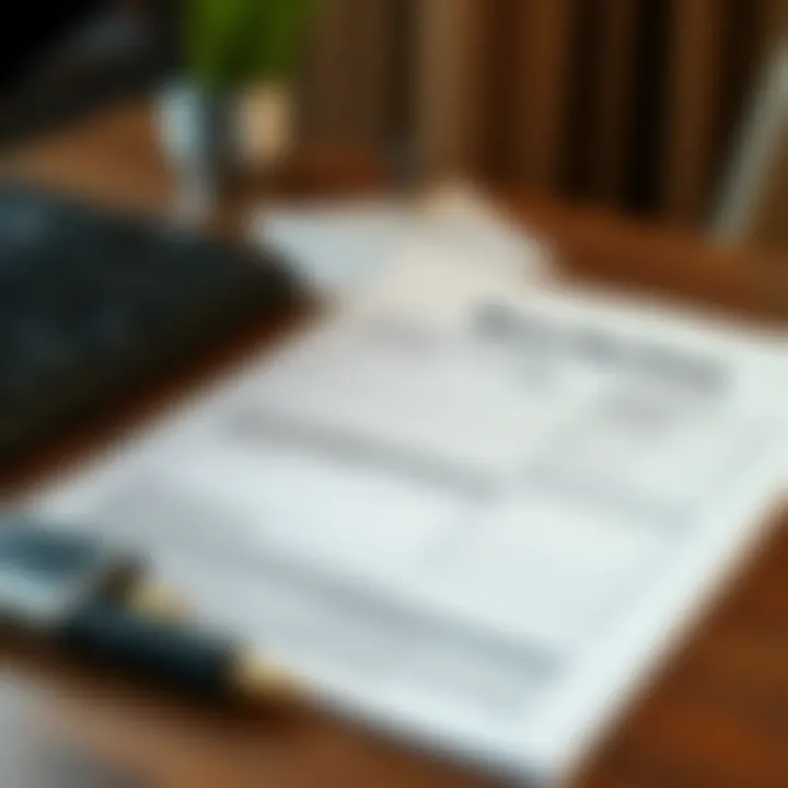 Completed move-out form on a desk