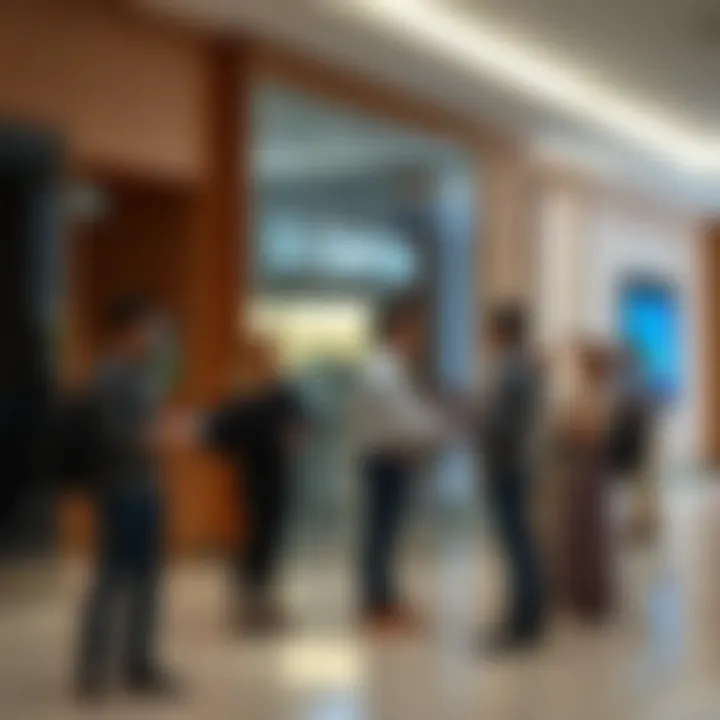 Visitors engaging with staff at the Emirates ID Centre.