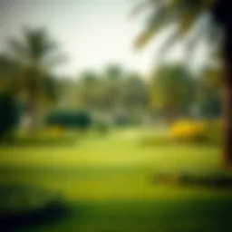 A serene park landscape in Dubai showcasing lush greenery