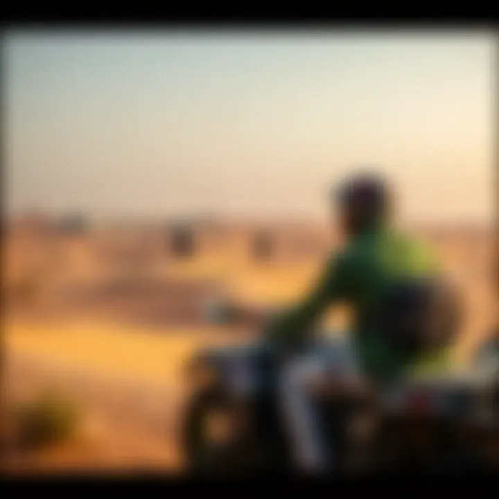 Scenic view of desert landscape and adventure activities