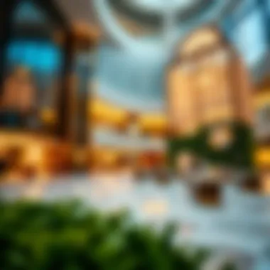 Luxurious lobby interior of Address Dubai Mall