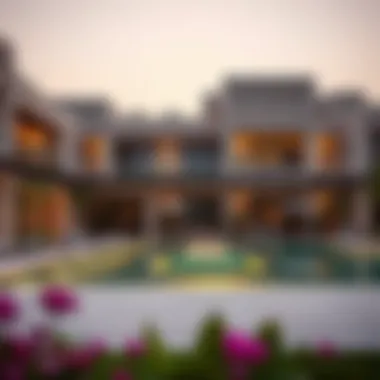 Exclusive amenities including a pool and recreation area at the residence