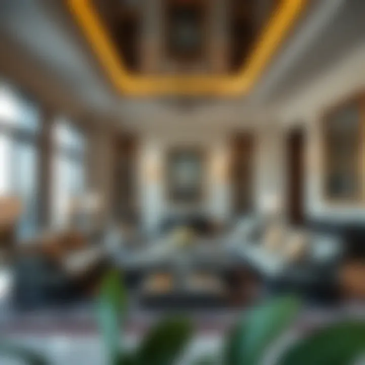 Luxurious interior space with elegant design and furnishings