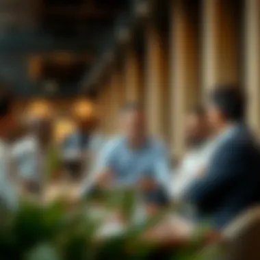 Group of investors discussing real estate strategies