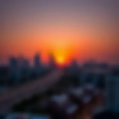 Sunset Over Ajman Zorah Skyline Vibrant sunset over the Ajman Zorah skyline