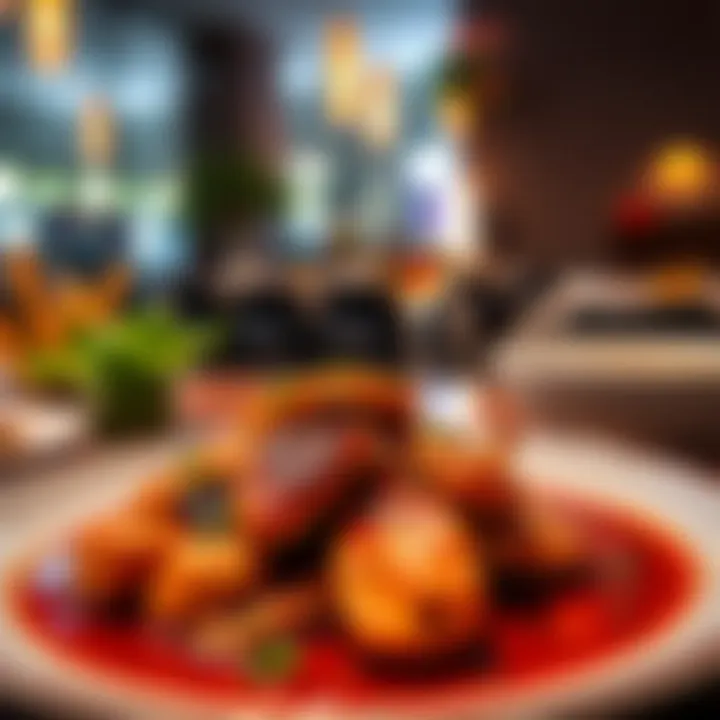 A beautifully presented dish representing the fusion of cultures in Al Karama.