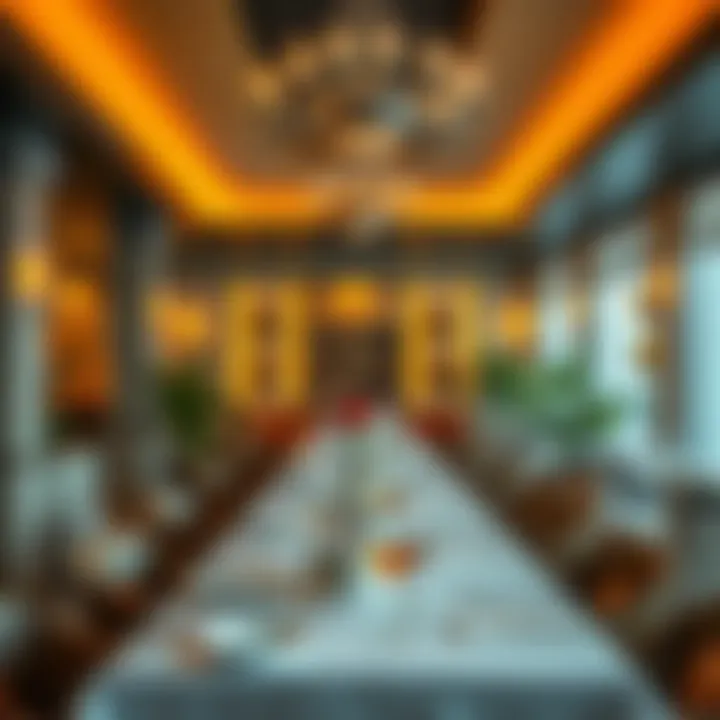 An elegant dining setup reflecting the multicultural atmosphere of Al Karama.