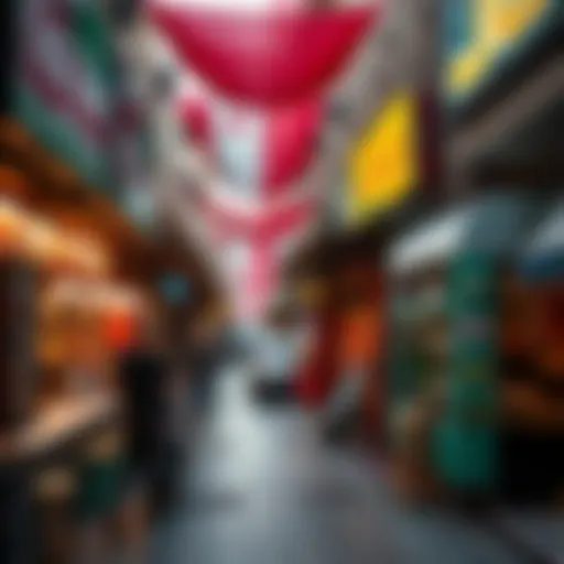 Vibrant street scene showcasing diverse eateries in Al Karama.