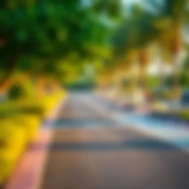 Natural Amenities Surrounding Al Khail Gate Green surroundings and recreational areas near Al Khail Gate