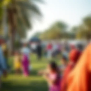 Community Event in Al-Khalidiyah Park A vibrant community event taking place in Al-Khalidiyah Park filled with families and activities