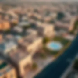Aerial view of Al Khawaneej showcasing its blend of traditional and modern architecture