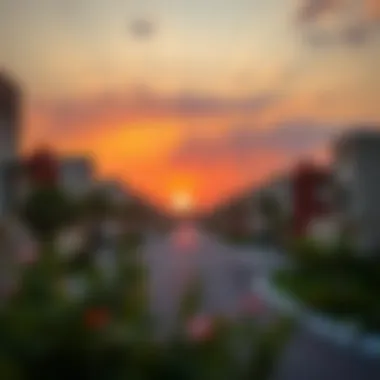 Sunset Over Al Khawaneej Picturesque sunset over Al Khawaneej highlighting its serene residential areas