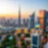 Aerial view of Dubai's skyline showcasing modern architecture