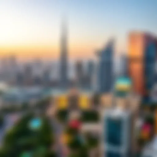Aerial view of Dubai's skyline showcasing modern architecture