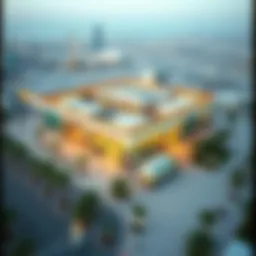 Aerial view of Al Muteena Technic Building showcasing its architectural design