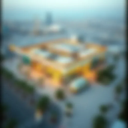 Aerial view of Al Muteena Technic Building showcasing its architectural design