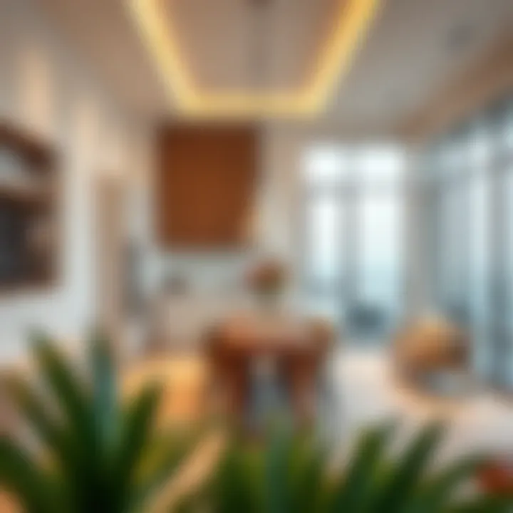 Contemporary kitchen design in an Al Zahia rental villa Modern kitchen in an Al Zahia villa