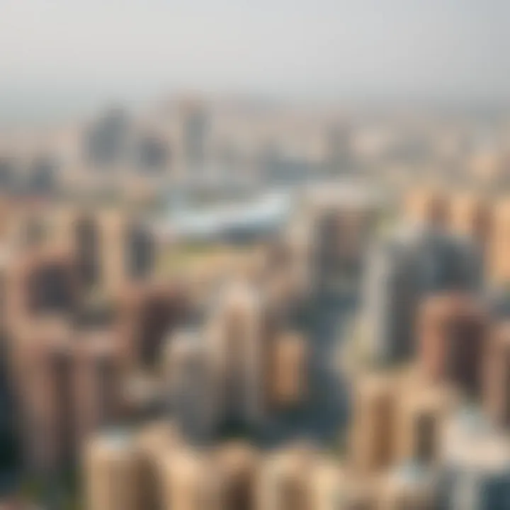 Aerial view of Dubai's skyline and apartment complexes