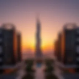 Stunning view of Apricot Tower at sunset