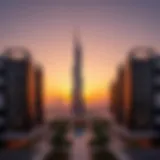 Apricot Tower at Sunset Stunning view of Apricot Tower at sunset